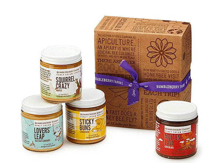 A set of small-batch honey creams in delectable flavors