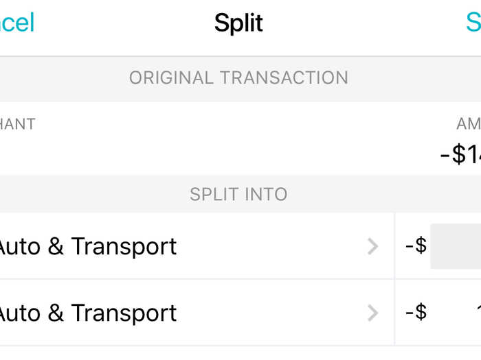 You can also split a transaction. I use this differentiate cash back from groceries or clothes from housewares at a department store.