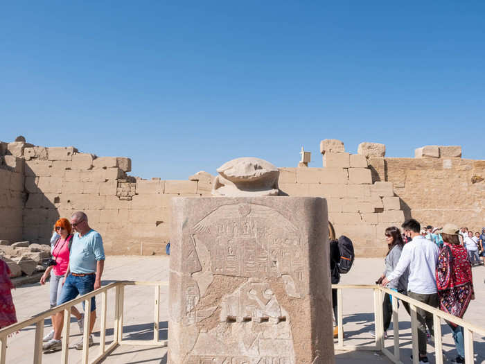 One of the most popular things to do for visitors both present and past is to circle the statue of the scarab beetle, which is said to be good luck, as scarabs were a sign of immortality in Egypt.