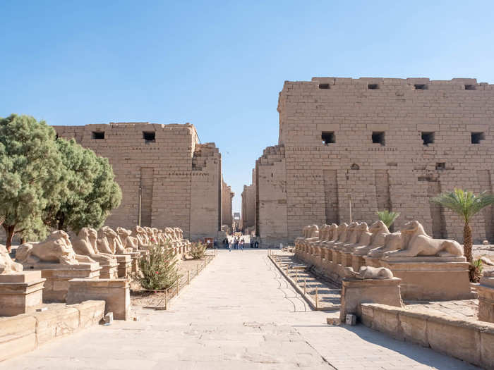 I rose early the next day to see the Temple of Karnak, considered by many to be the largest temple complex in Egypt and one of the largest in the world. The entrance to the complex is an avenue of sphinxes which once extended all the way to the Temple of Luxor two miles away.