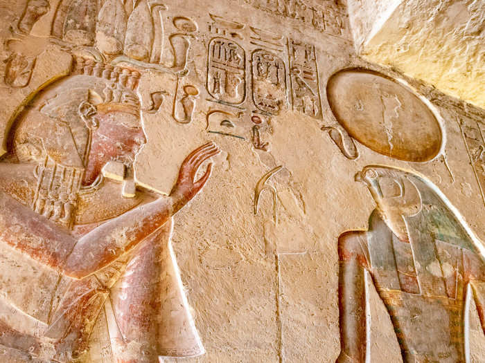 Artisans would carve and paint elaborate scenes into the walls, often depicting the pharaoh whose tomb it was alongside various gods, particularly those that ruled the underworld.