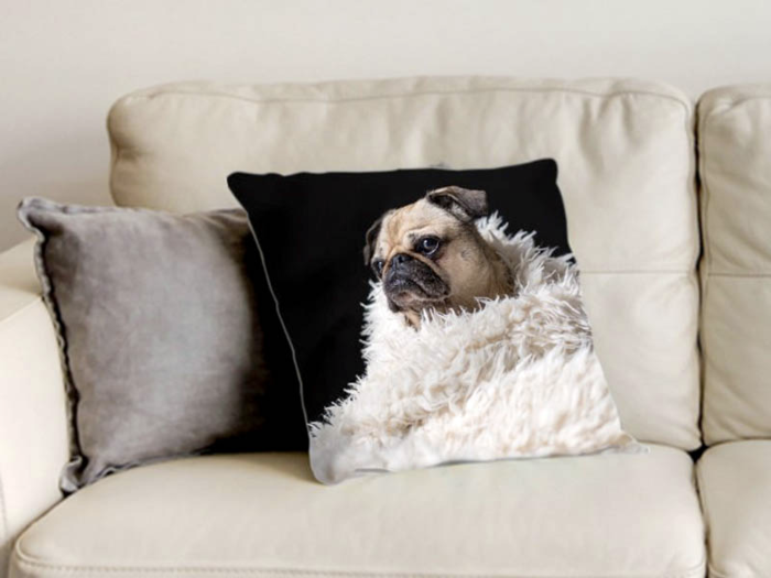 A photo throw pillow