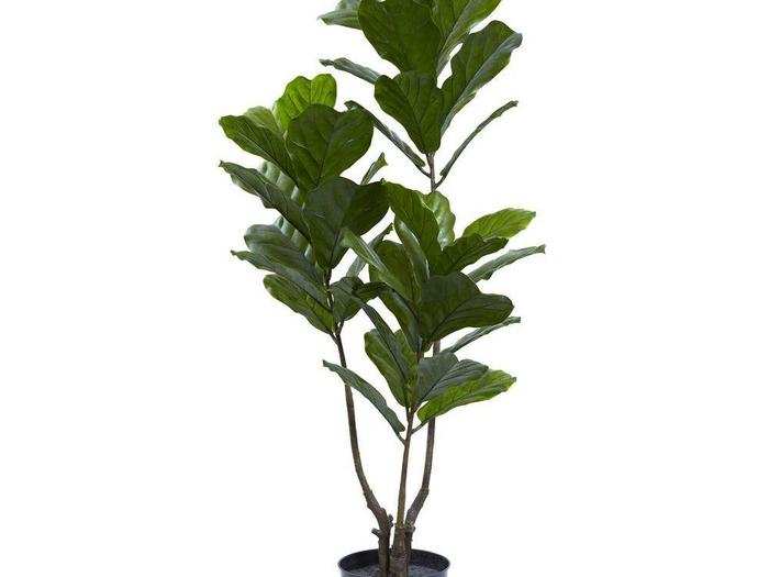 Skip: Nearly Natural 65 in UV Resistant Indoor Outdoor Fiddle Leaf Tree