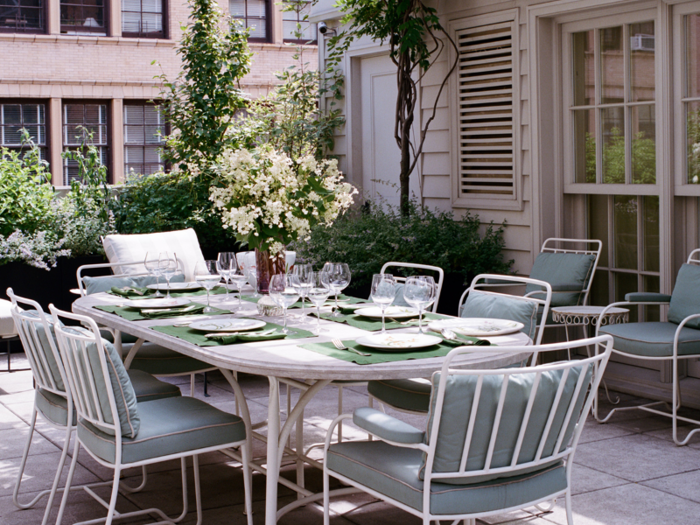 A private rooftop terrace serves as another space for outdoor dining and entertaining.