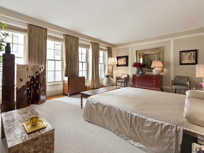 The master suite spans an entire floor of the townhouse.