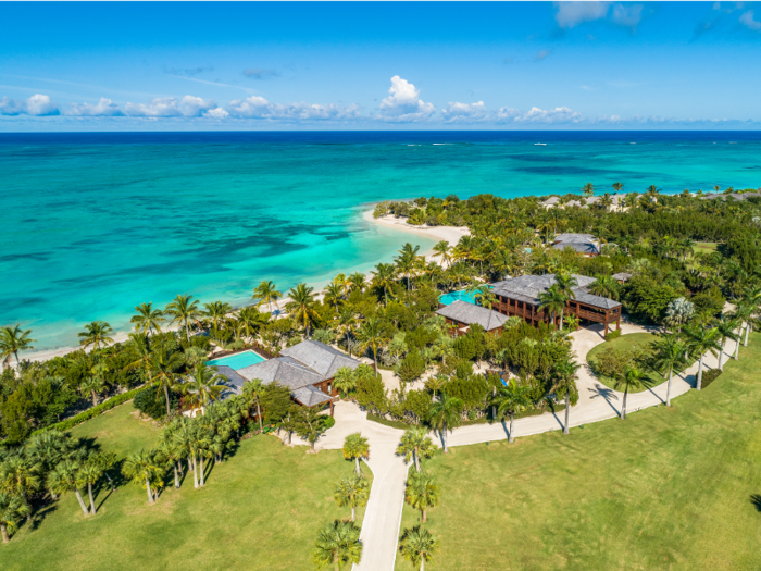 Actor Bruce Willis purchased the property in 2000, and the massive compound was completed by 2004. The property also includes access to the nearby COMO Parrot Cay resort.