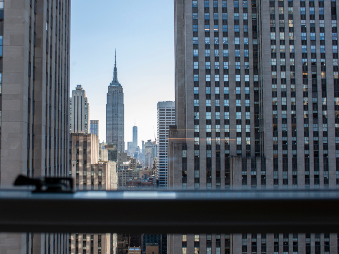 In addition to the surrounding Rockefeller Center towers, the penthouse club offers downtown views that include the Empire State Building and One World Trade Center.