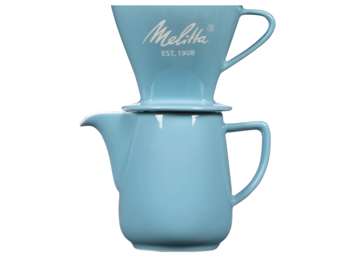 A pastel pour-over carafe