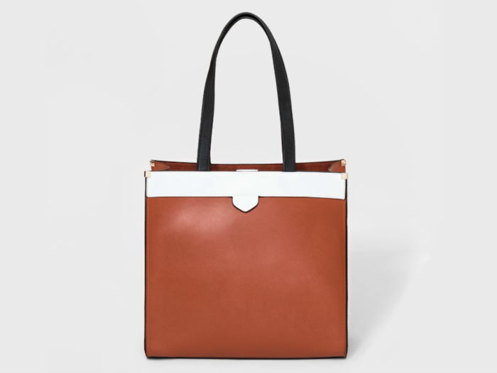 This trendy faux leather tote