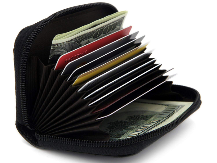 An accordion wallet with RFID-blocking tech