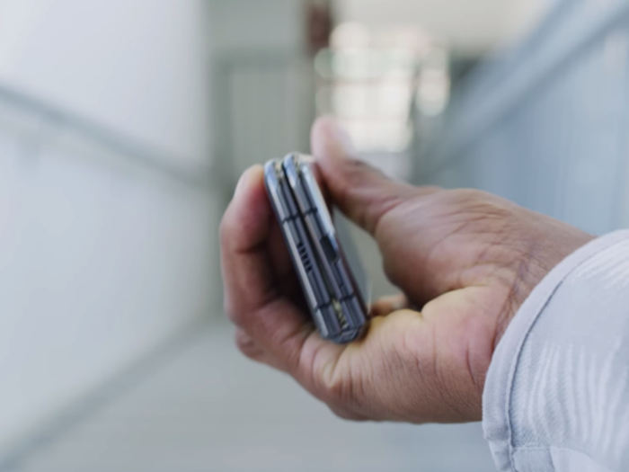 The magnets keep the Galaxy Fold sealed shut when folded up. But the strength of the magnets can also pick up metal objects.