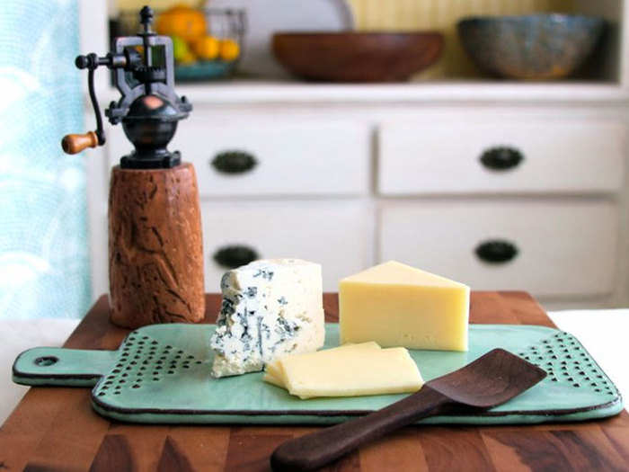 A rustic stone serving tray