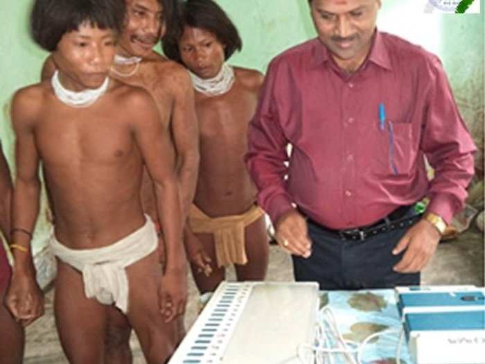 Shompen tribe, supposedly the last surviving stone-age tribes in Andaman and Nicobar Islands, emerged out to vote for the first time in 2014 just to see the electronic voting machine (EVMs)