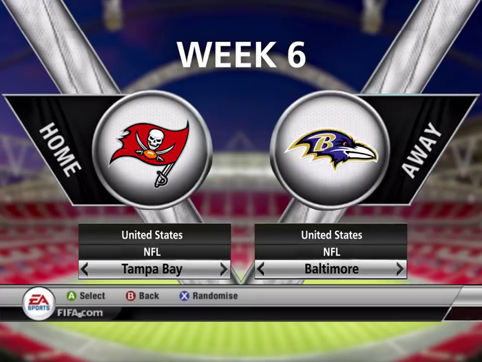 Week 6: "FIFA" versus the Baltimore Ravens