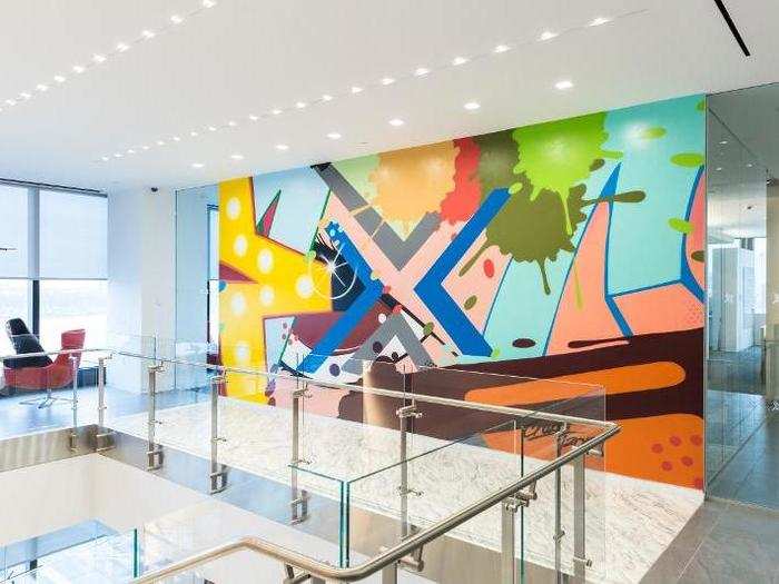 Urban artist John "CRASH" Matos was commissioned to make several murals throughout the technology floor in an effort to give the space a creative feel. Nick Themelis, MarketAxess