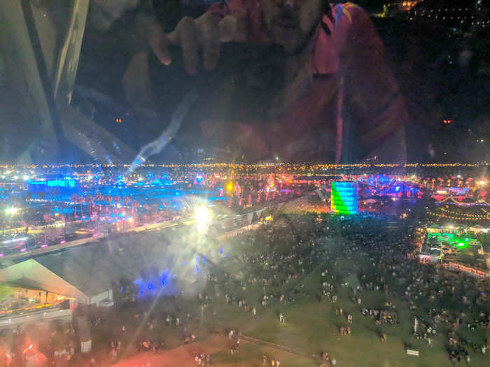 I was on the Ferris Wheel in ten minutes. And, thanks to another American Express perk, I got on for free. It usually costs $5 a pop. The view at night is spectacular, even if the windows are a little dirty.