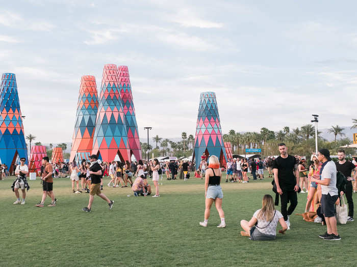 One of the stranger phenomenons of the festival is how, everyday, as the sun begins to dip below the horizon, attendees begin congregating around the art installations to get sunset Insta-shots.