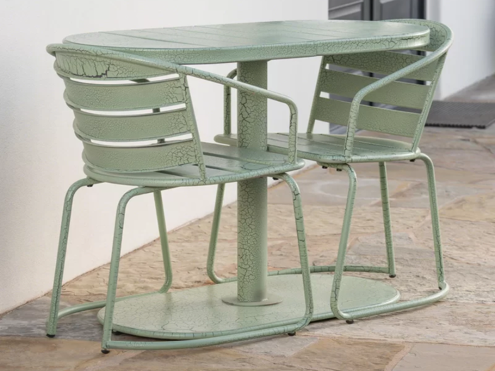 A compact table and chair set