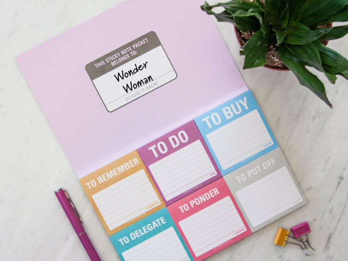 Fun organizational sticky notes