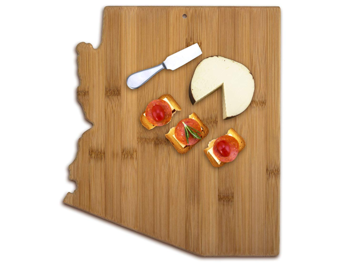 A cutting board shaped like her favorite place