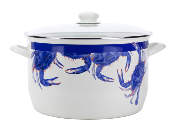 A piece of cookware painted with sea creatures