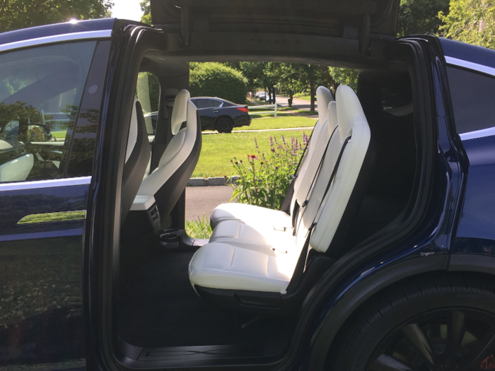 The Model X can seat seven passengers.