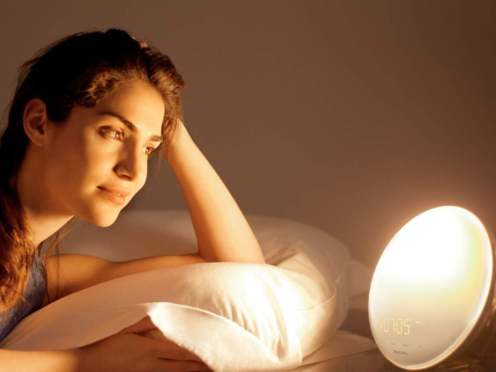 A light therapy alarm clock