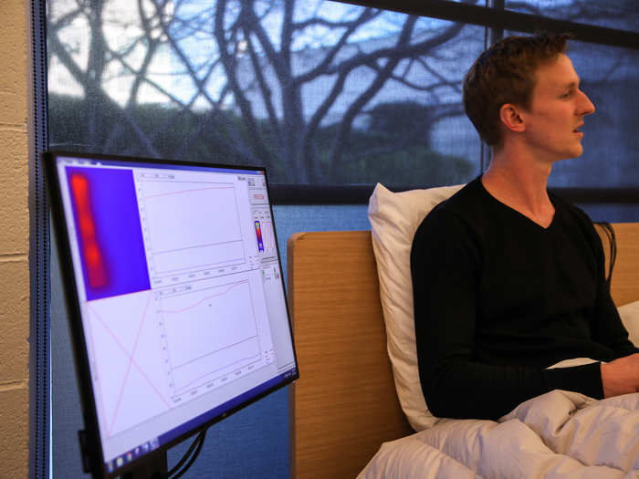 Eric Konzelmann, a mechanical engineer, told us that he analyzes hours of sleep data to measure temperature and humidity under the covers, hoping to reach optimal breathability levels.