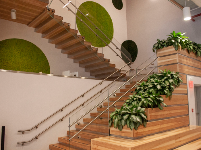 This space was home to even more greenery and living plant walls.