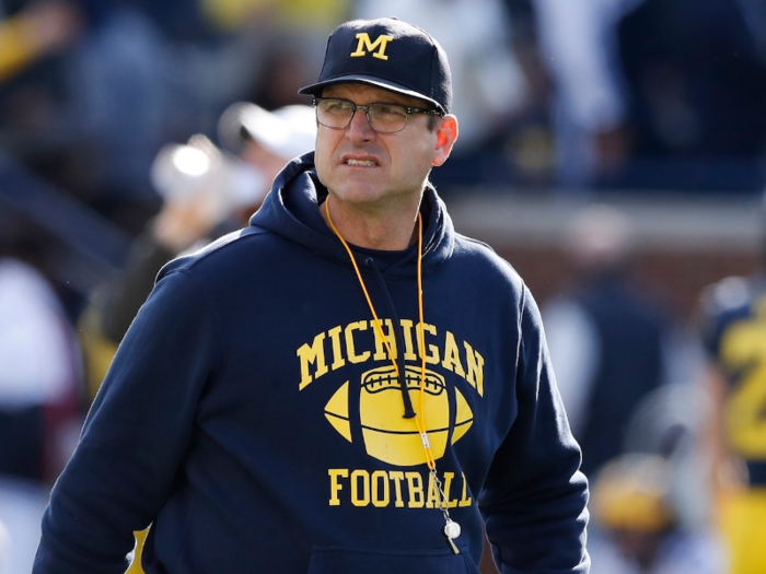 Now 55, Harbaugh is the head coach of Michigan.