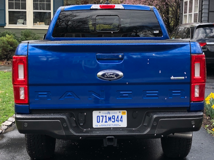 The Ranger nameplate is a bit larger on the tailgate.
