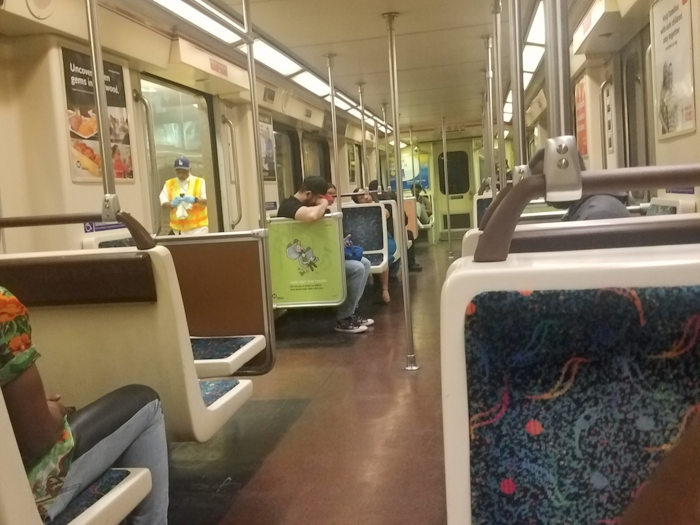 The subway cars themselves are very clean and spacious, too.