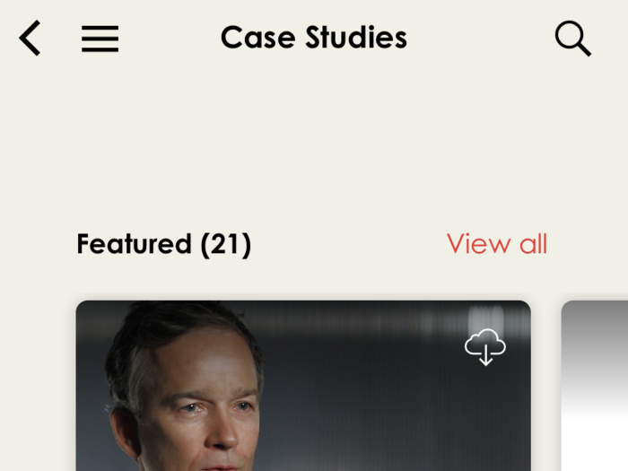 The "Case Studies" section is a little more like an online class