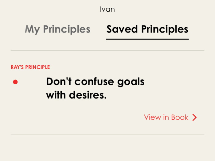 You can save your favorite principles while you