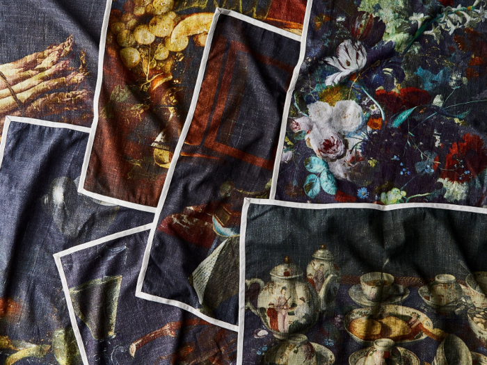 Practical tea towels that look like classic oil painting still lifes