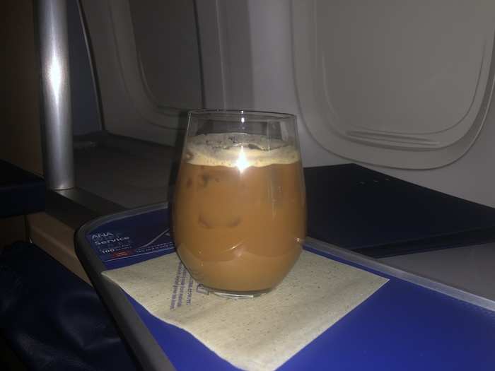 I started with an iced coffee — definitely helpful, between the jet lag, food, and drinks.