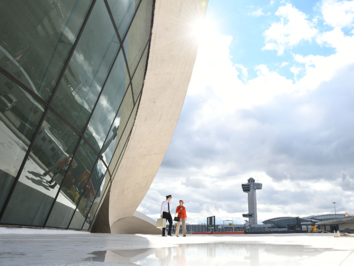 Now, the flight center is set to reopen as the TWA Hotel, a 512-room hotel complete with six restaurants, high-end retail, a cocktail lounge, and a rooftop pool and observation deck.