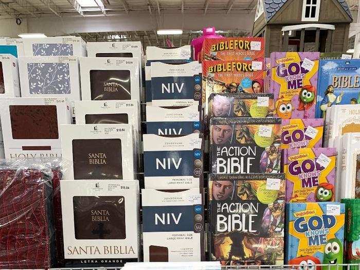 There was also an assortment of Bibles and other religious books.