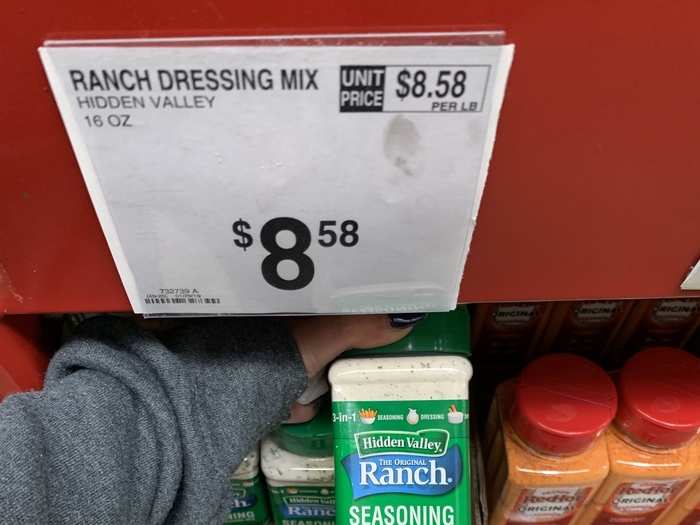 They also had some unexpected seasonings, like this Hidden Valley Ranch Dressing Mix.