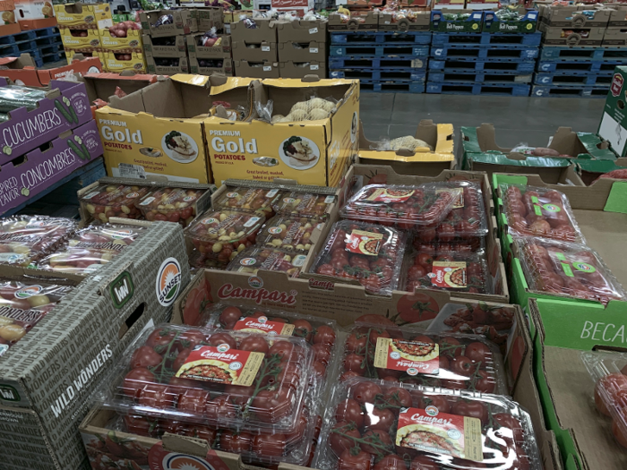 The produce department was located right outside the meat section. As with Costco, it was pretty basic — not anything special, and also not anything I would normally buy since I