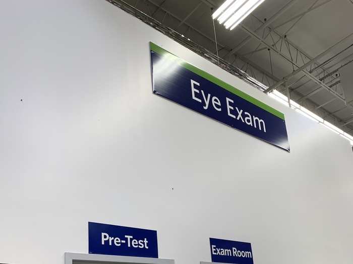 … and an accompanying eye exam room. Each of those departments were located very close to the entrance.