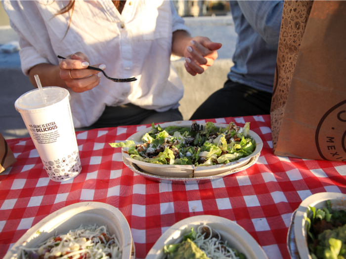 The packed meat in the dish was overpowering, with each bite largely consisting of only meat and a tiny bit of lettuce. There was an off-putting texture — and way more saltiness — to the bowl as a result.