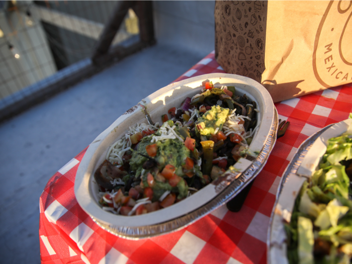 We encountered one small hiccup when we went to order the vegan and vegetarian bowls, though. While we were able to simply order the other Lifestyle Bowls by name in the restaurant, the Chipotle crew member taking our order asked us to customize both our vegetarian bowl and vegan bowl.