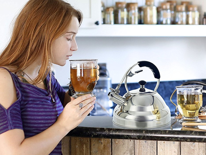 A tea kettle that boils water in minutes