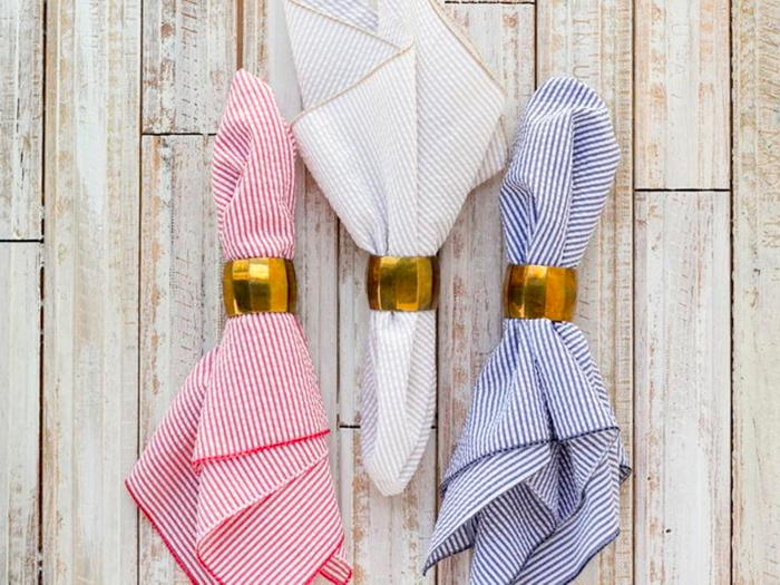 A set of textured cloth napkins