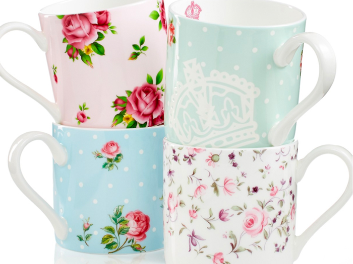 Floral china mugs