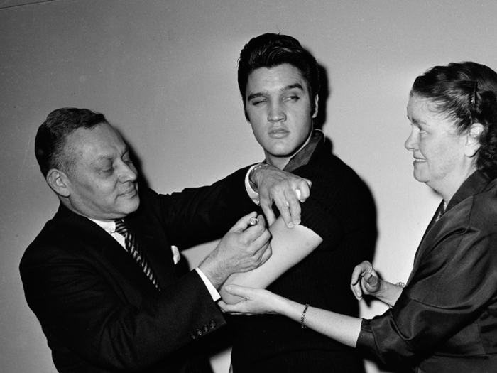 That milestone came just a few years after Jonas Salk invented the first polio vaccine in 1955. Elvis promptly lined up for his dose.