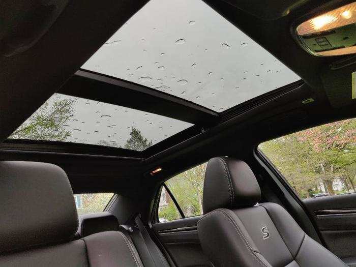 Overhead is a large panoramic glass roof.