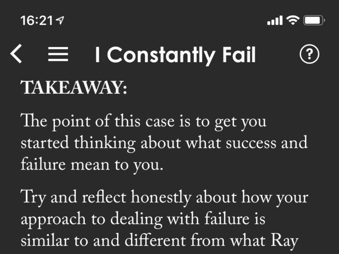 My approach to failure, at the moment, is not nearly as self-assured as Ray Dalio