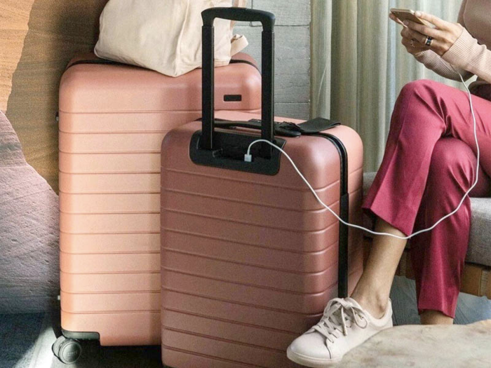 A carry-on suitcase